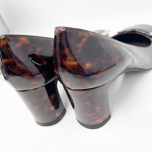 Stuart Weitzman Tortoiseshell Patent Leather Heels 6.5 - Picture 4 of 7